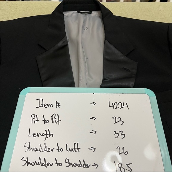 Christian Dior Monsieur Black Wool Tuxedo Suit 46R Satin Shawl Lapel USA Blazer - Picture 10 of 10